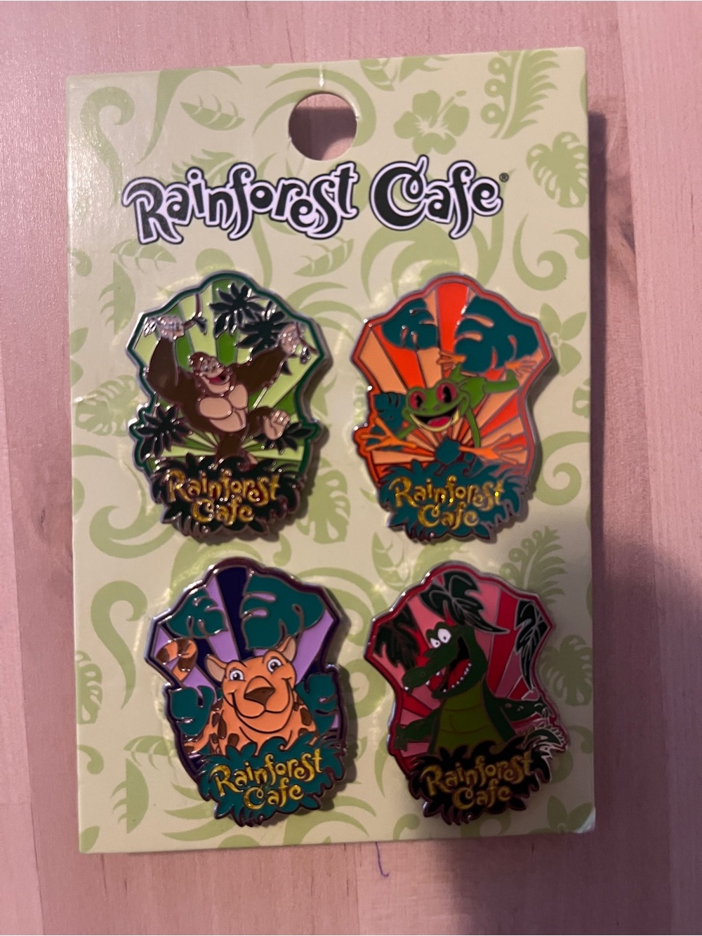 RAINFOREST Colorful Animal Pin Set - Green, Orange, Purple, Red